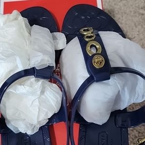 Phila Jelly Coach size 6 Navy Blue Sandals thong